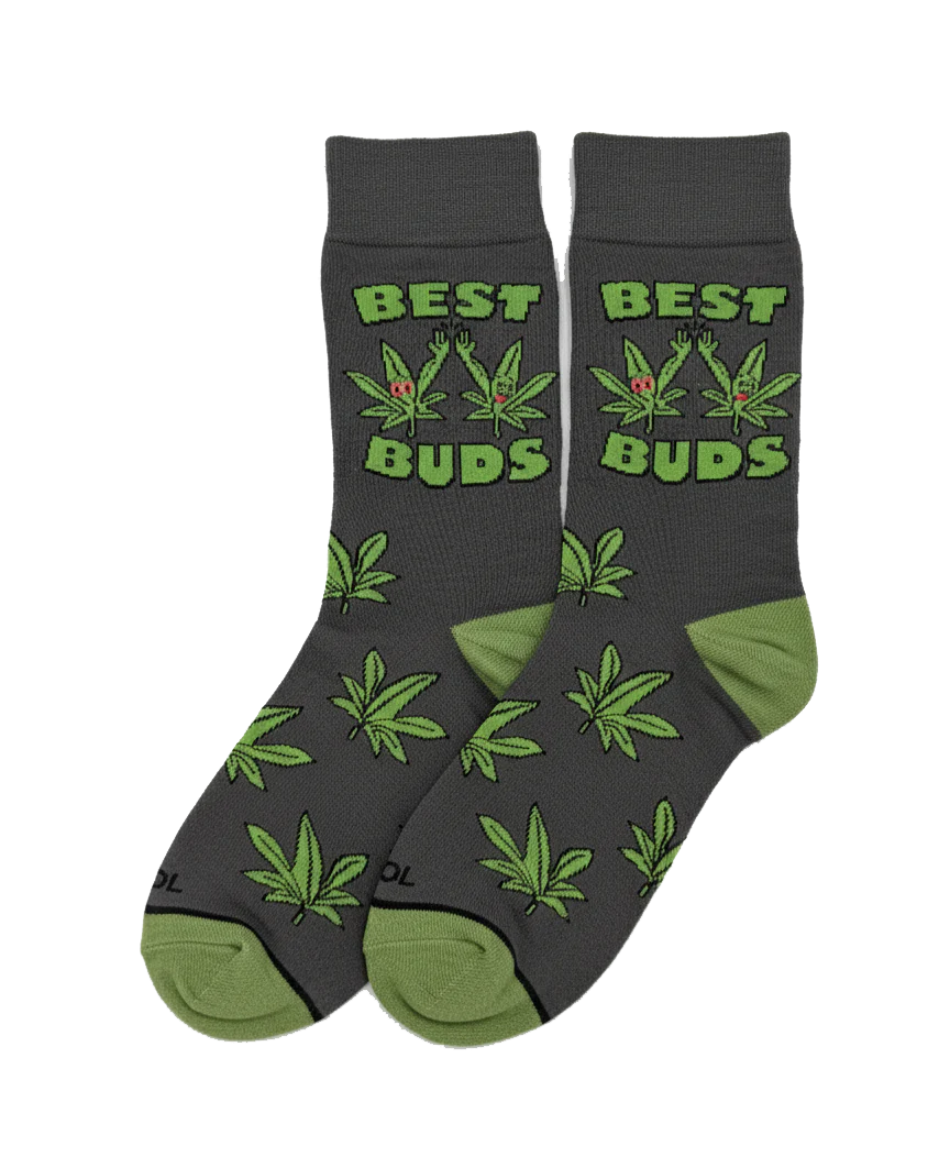 BEST BUDS MARIJUANA LEAF CREW SOCKS