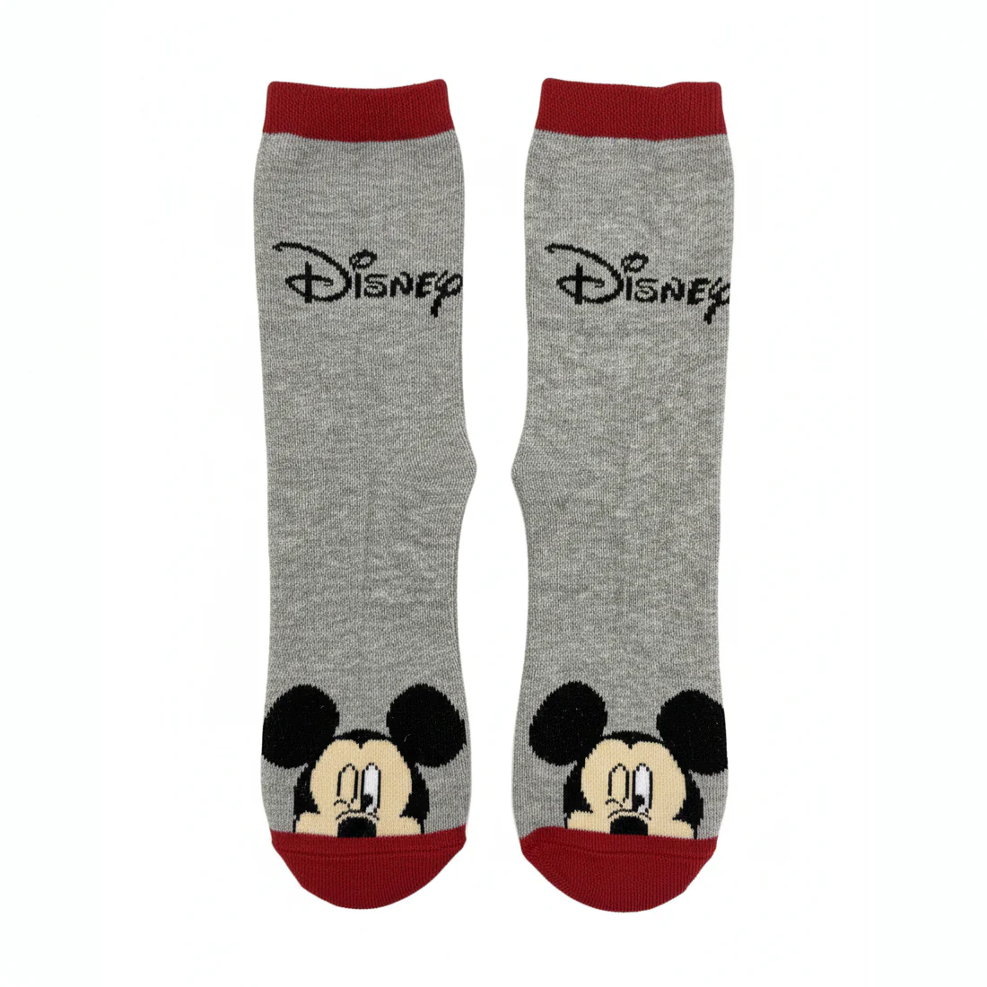 CLASSIC MICKEY MOUSE GREY & RED CREW SOCKS - Image 2