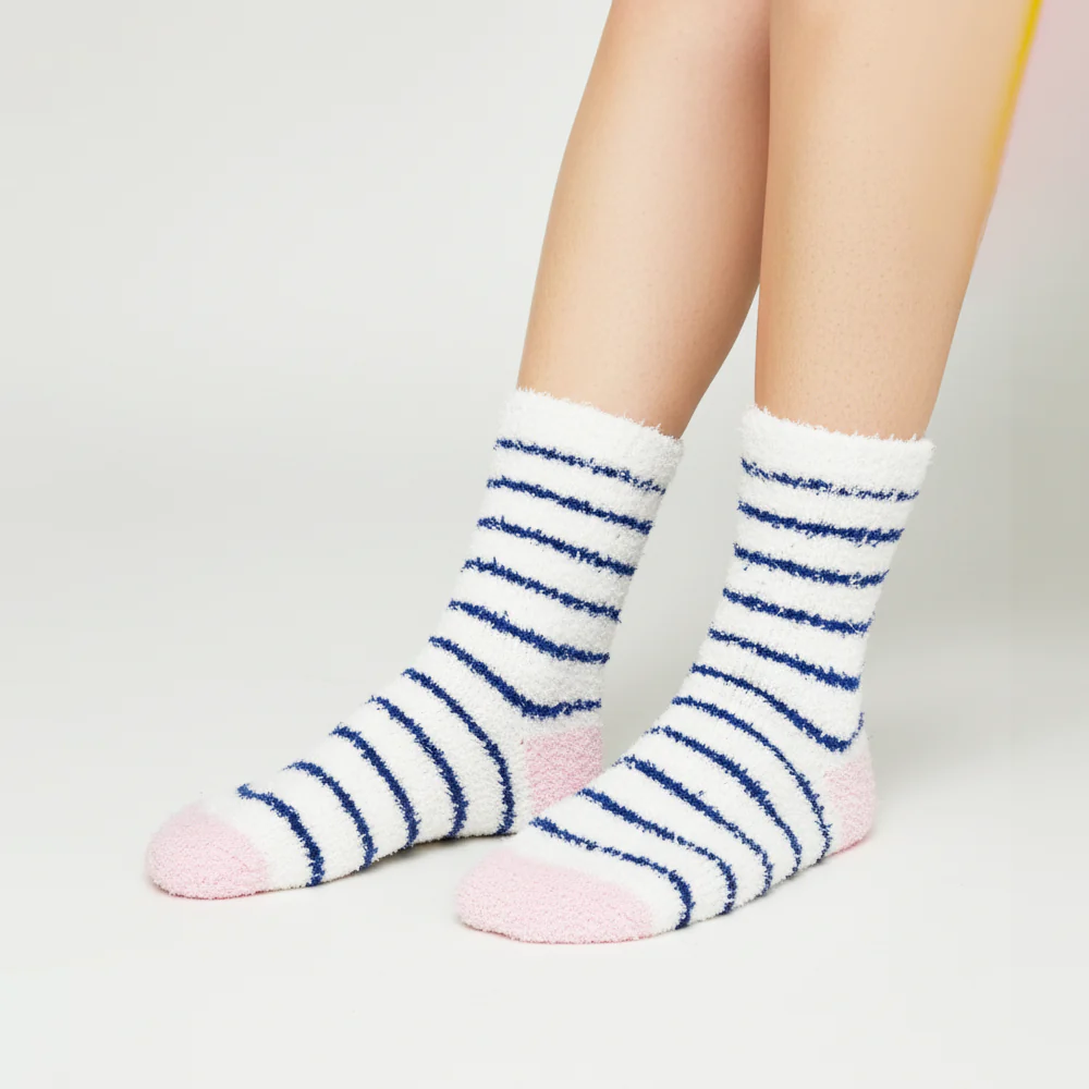 CLOUD-SOFT NAUTICAL STRIPE COZY WARM SOCKS