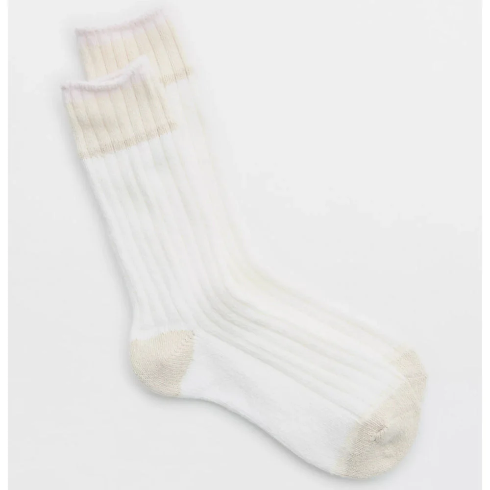 COLORBLOCK CREAM WARM SOCKS