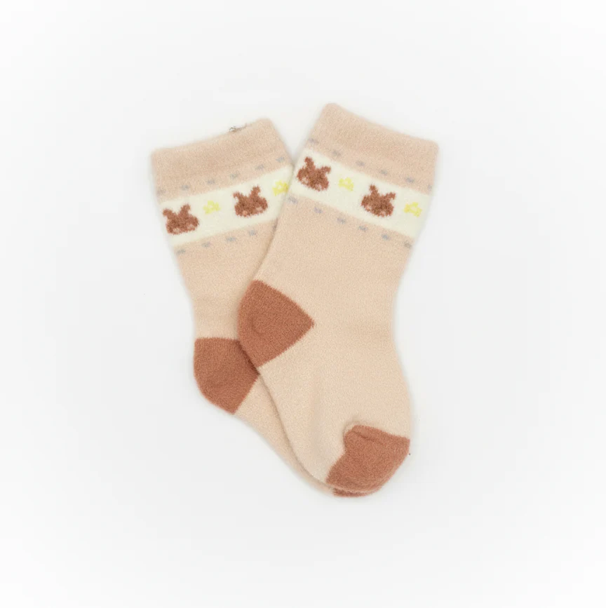 CUDDLY BUNNY JACQUARD WARM SOCKS (0-2 YRS) - Image 2