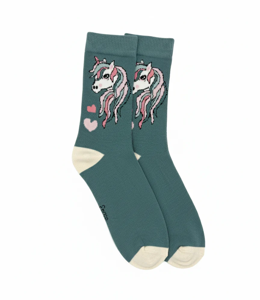 DREAMY TEAL UNICORN SOCKS - Image 2
