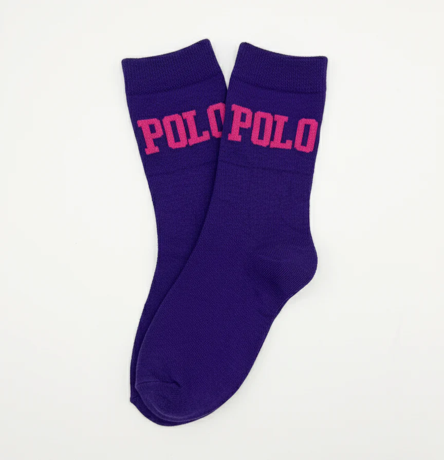 RL POLO ELECTRIC PURPLE STATEMENT SOCK (7-10yrs) - Image 2