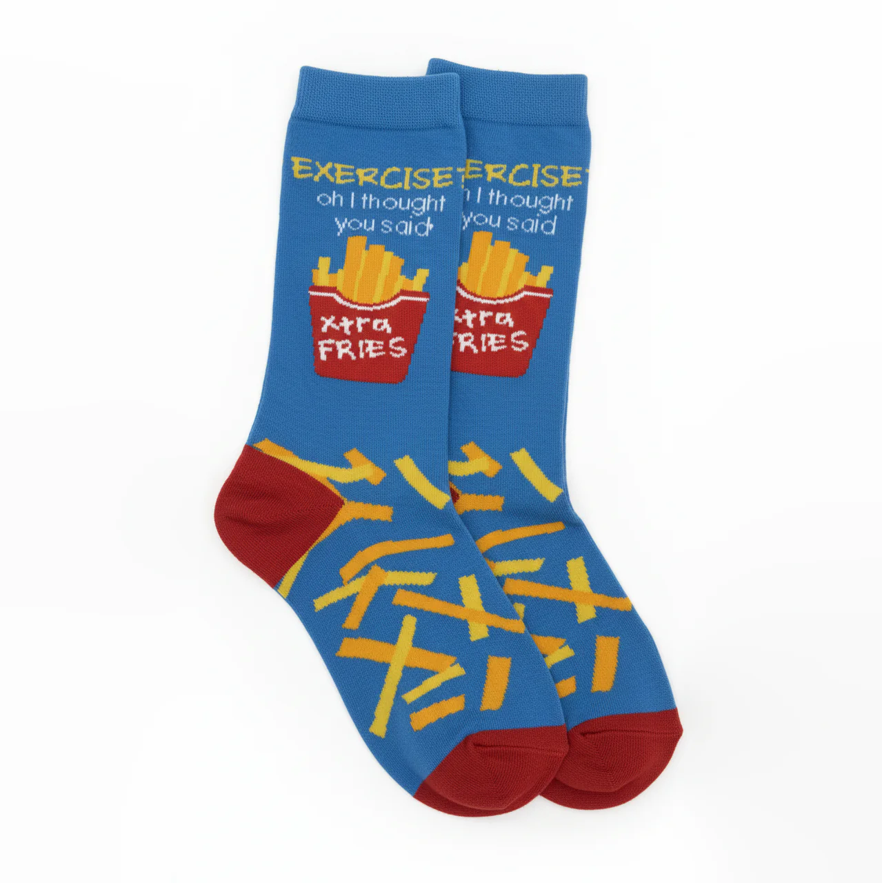 "EXTRA FRIES" HUMOROUS PUN SOCKS