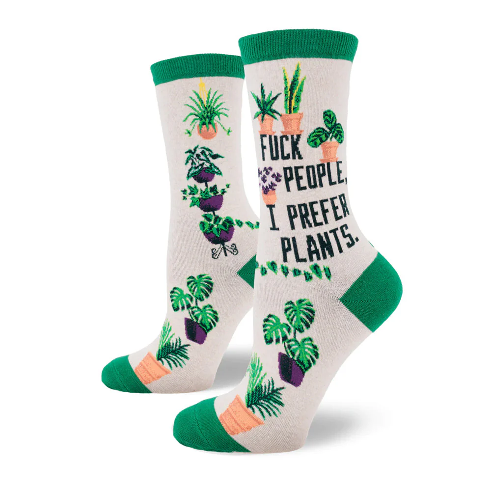 F***K PEOPLE I PREFER PLANTS SOCKS