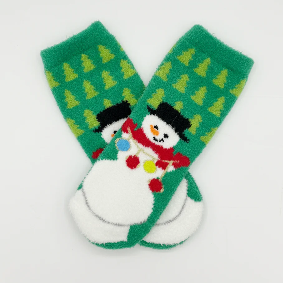 FESTIVE SNOWMAN FUZZY ANKLE WARM SOCKS - Image 4