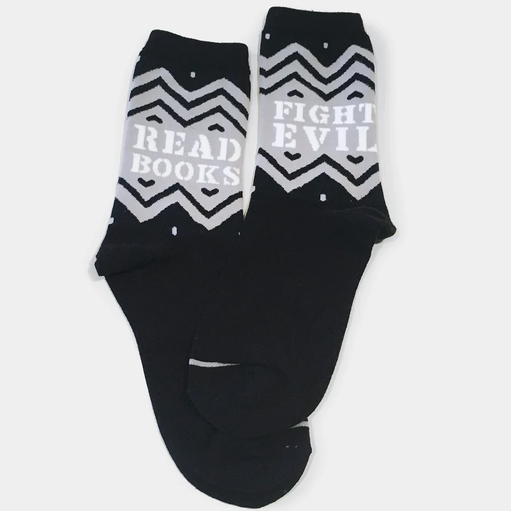 FIGHT EVIL, READ BOOKS SOCKS