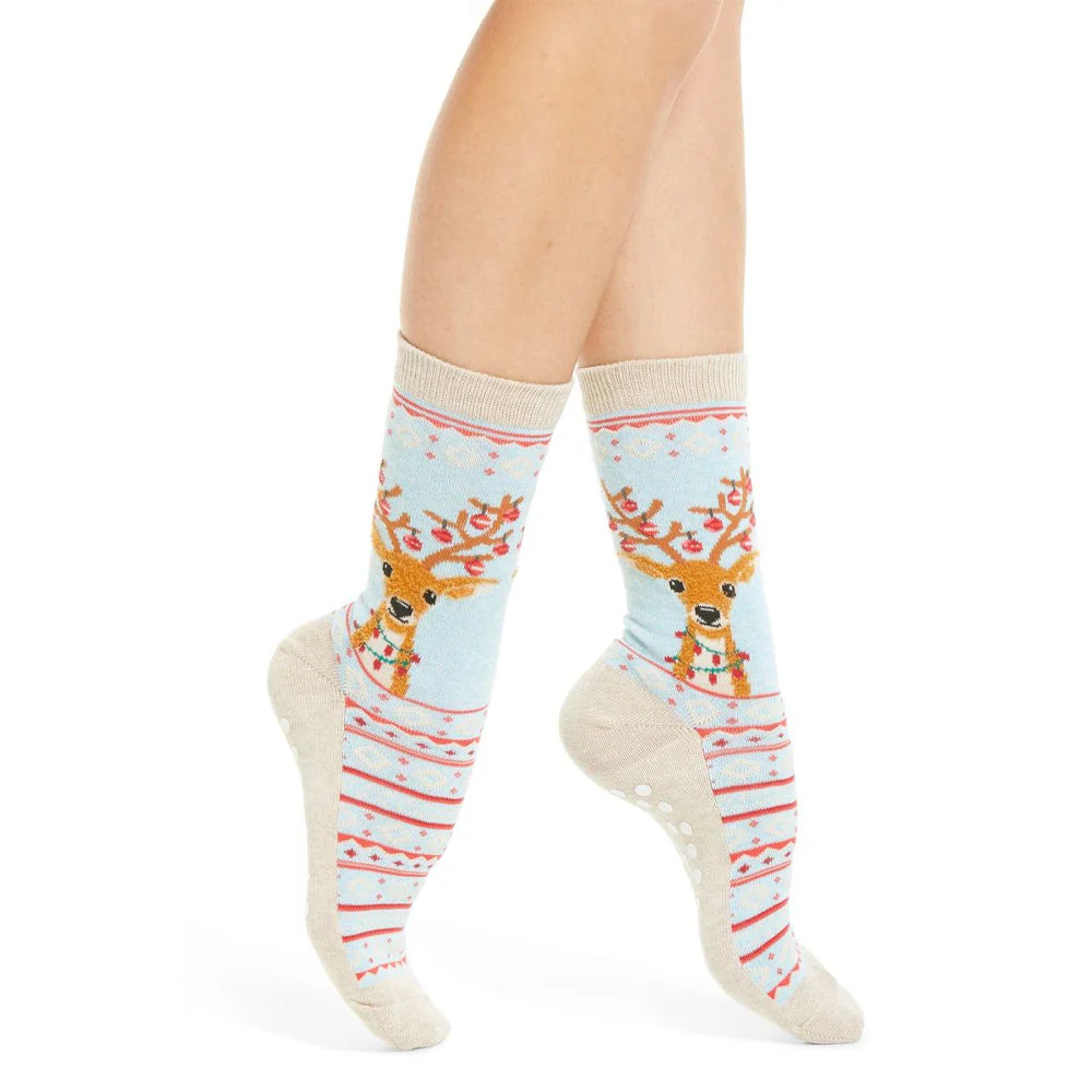 FUZZY REINDEER SOCK