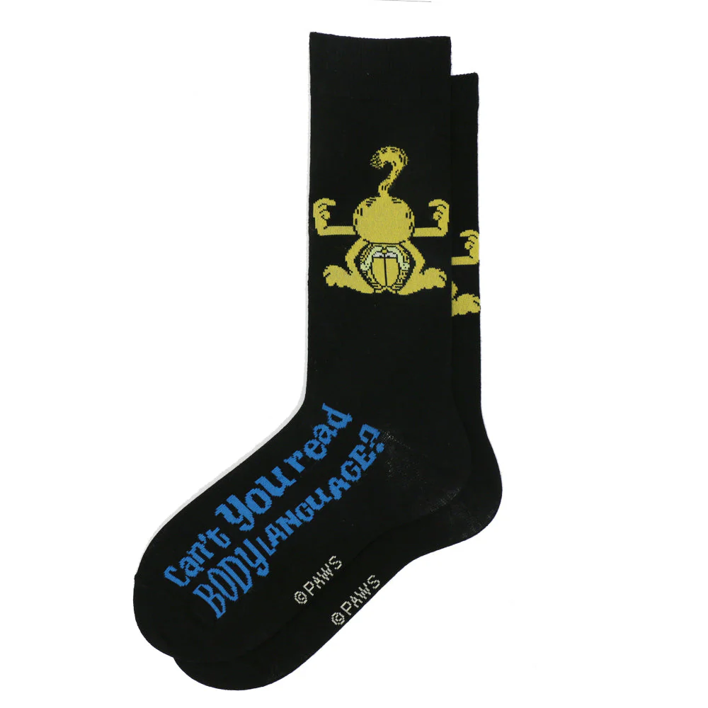 GARFIELD "CANT YOU READ BODY LANGUAGE" SOCKS