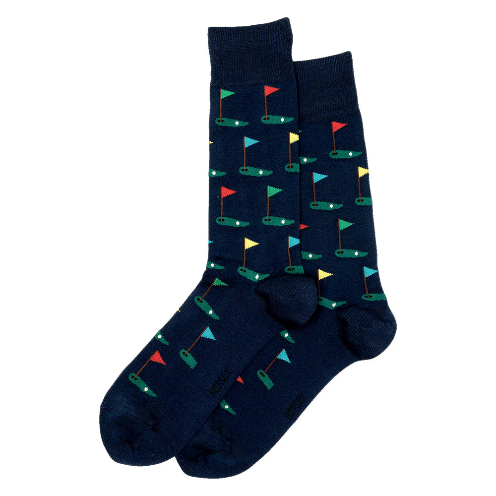 GOLF NAVY BLUE CREW SOCKS