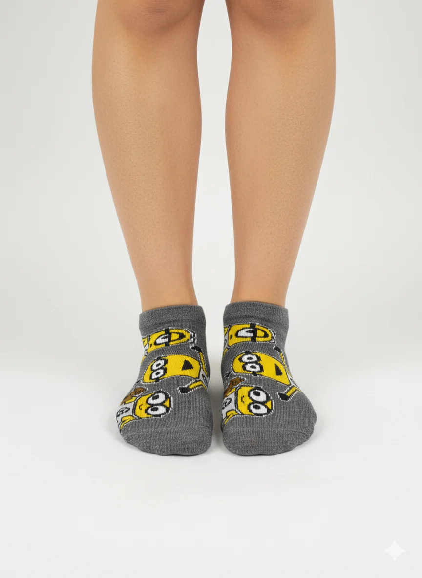 GREY MINIONS ANKLE SOCKS