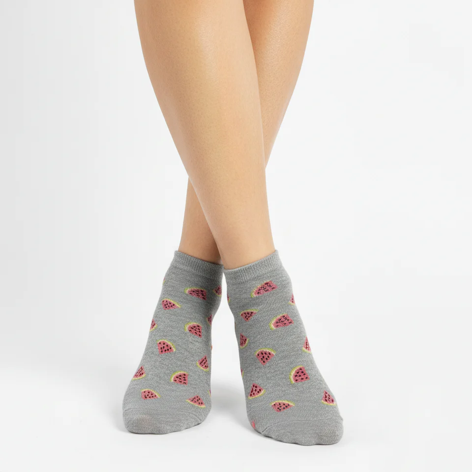 GREY WATERMELON SLICE ANKLE SOCKS
