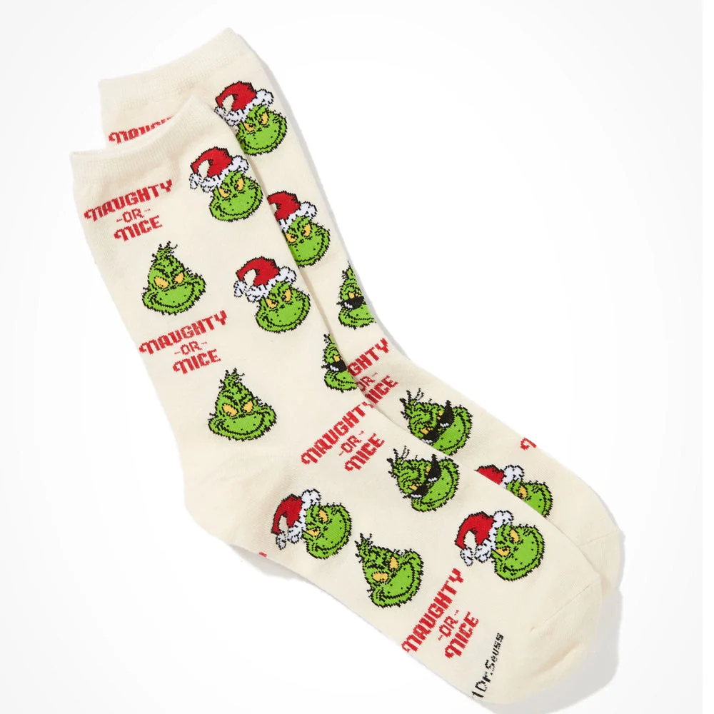 GRINCH NAUGHTY OR NICE CREW SOCKS