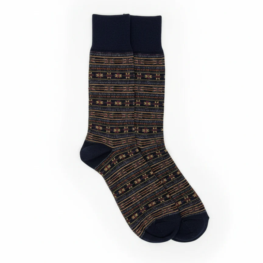 HERITAGE FAIR ISLE GEOMETRIC SOCKS - Image 2