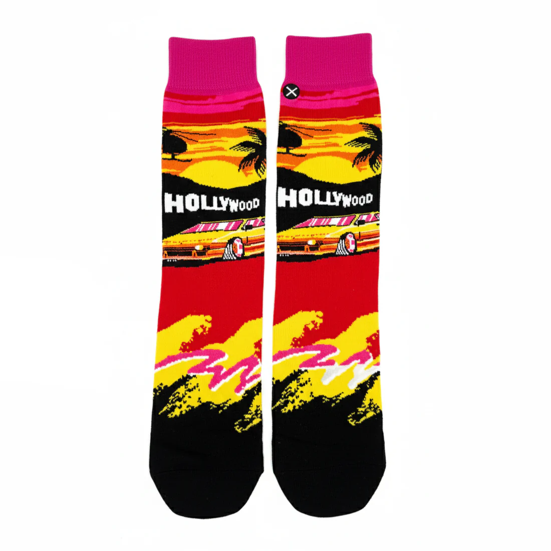 HOLLYWOOD SUNSET PALM TREE SOCKS