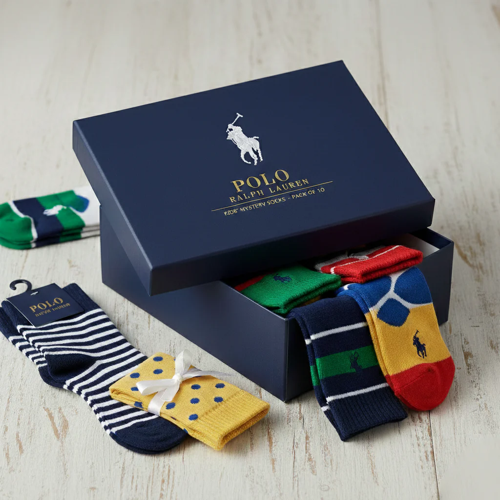 POLO RALPH LAUREN KIDS MYSTERY BOX - 10 PAIRS (0-2 YRS)