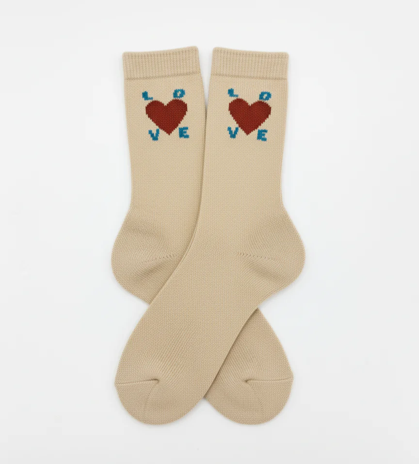 KNITTED 'LOVE' HEART CREW SOCKS