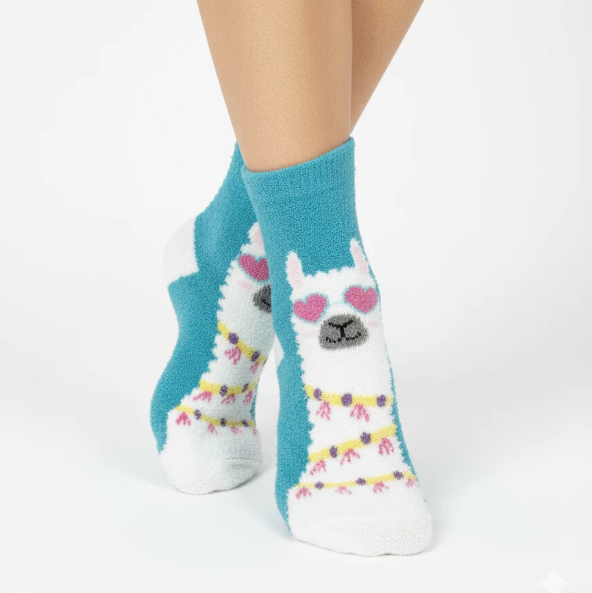 LLAMA DIVA LIGHT-UP FUZZY SOCKS - Image 2