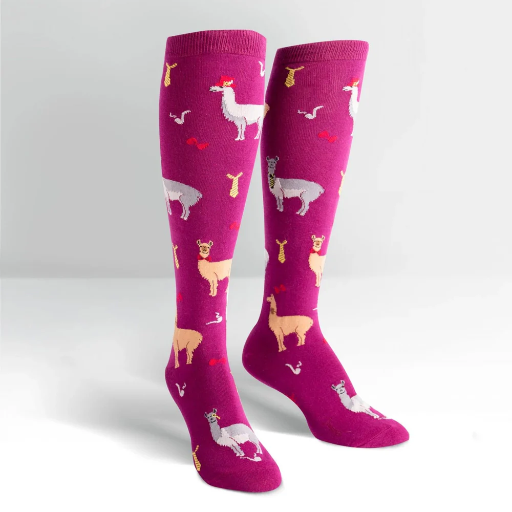 LLAMA DRAMA KNEE HIGH SOCKS