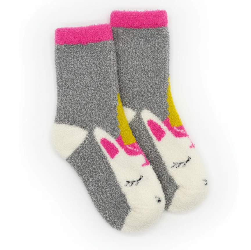 MAGICAL UNICORN FUZZY SLIPPER WARM SOCKS (5-15yrs) - Image 3