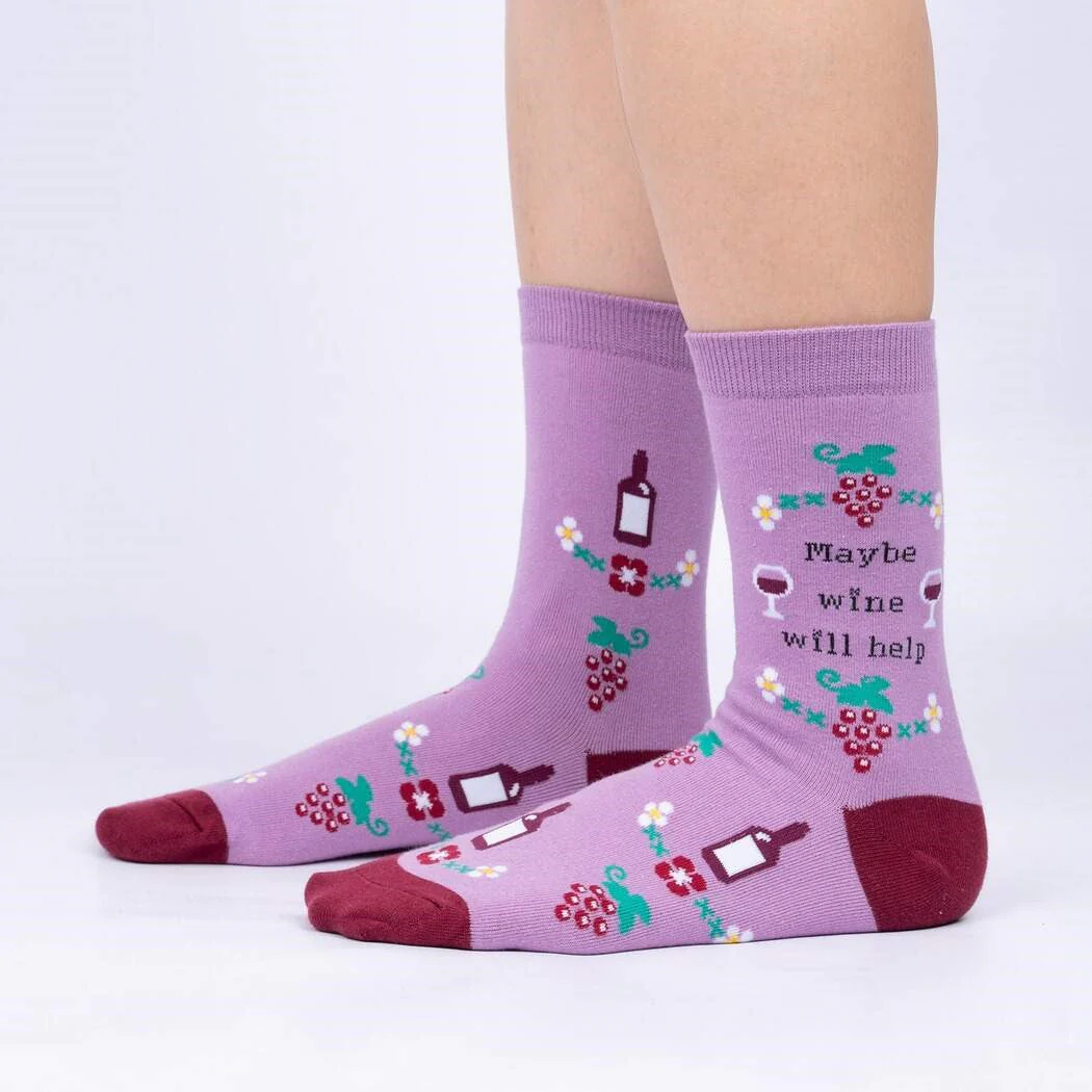 MAYBE WINE WILL HELP CREW SOCKS