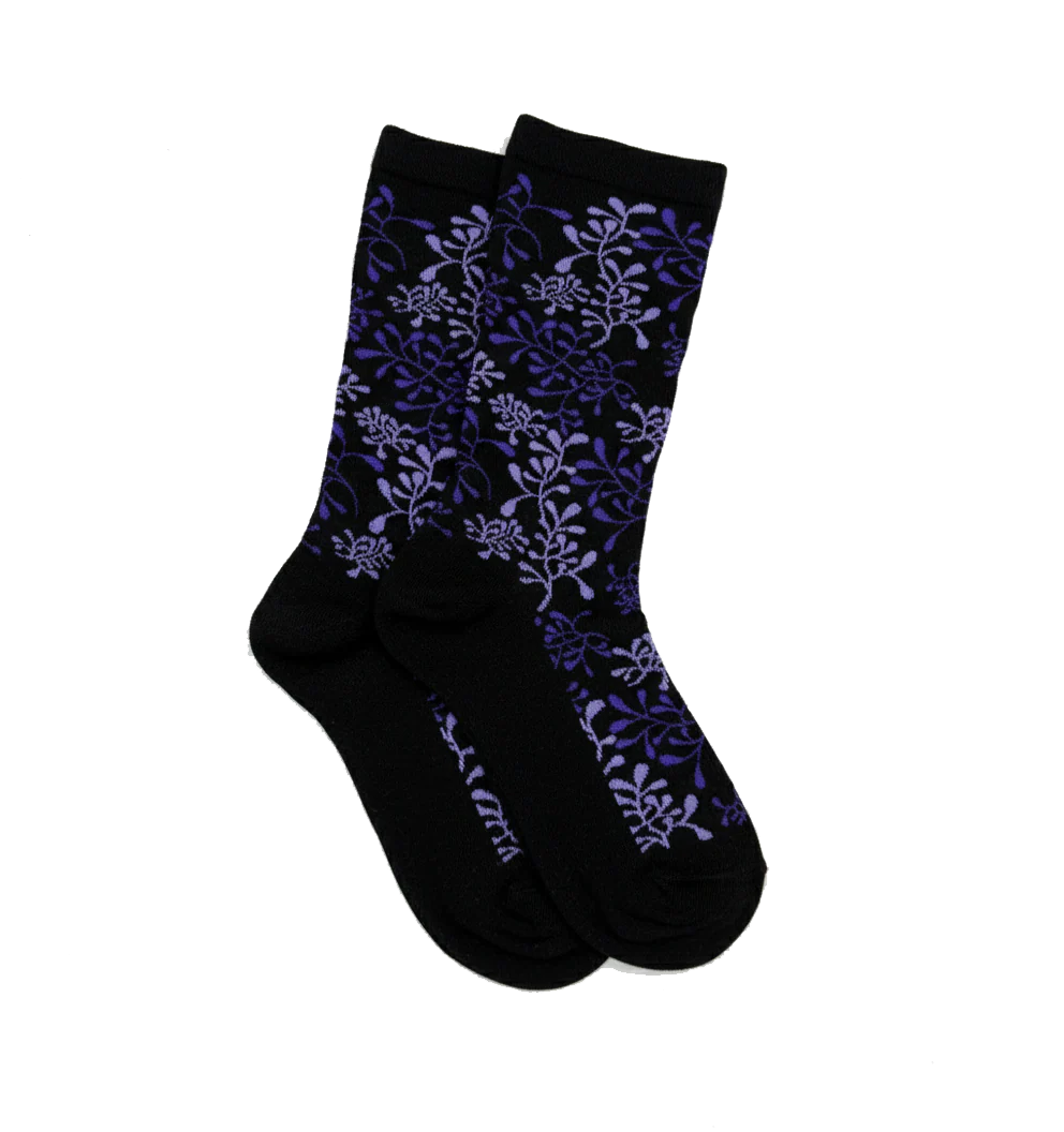 MIDNIGHT BLOOM BOTANICAL CREW SOCKS