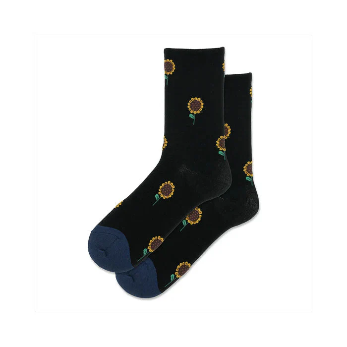 MIDNIGHT SUNFLOWER CREW SOCKS - Image 2