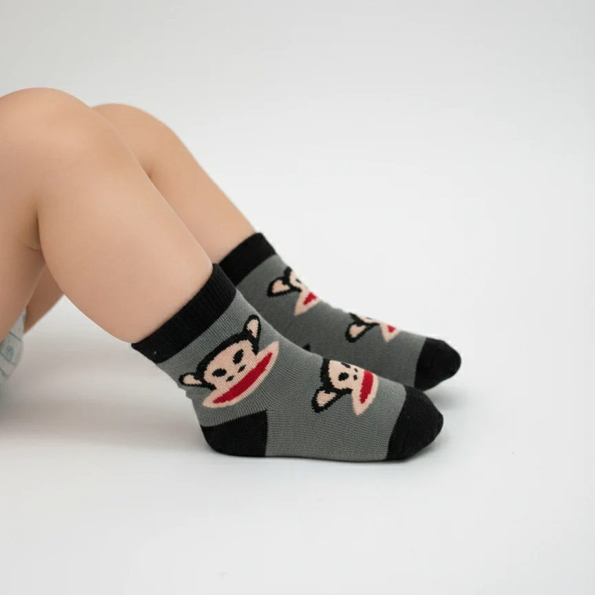 MONKEY GREY SOCKS 2-5 YRS