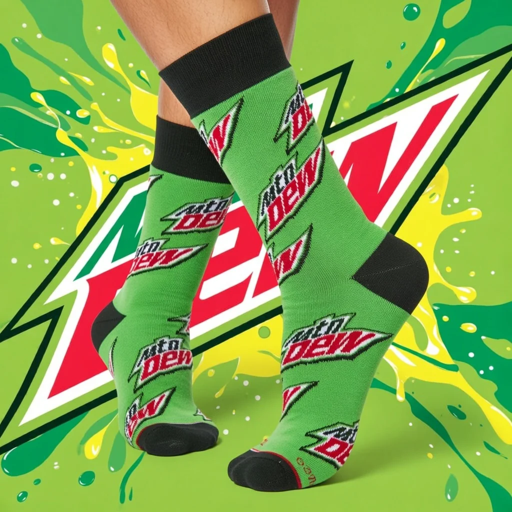 MOUNTAIN DEW "DO THE DEW" LOGO SOCKS