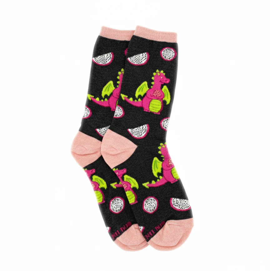 NEON DRAGON FRUIT CREW SOCKS - Image 2