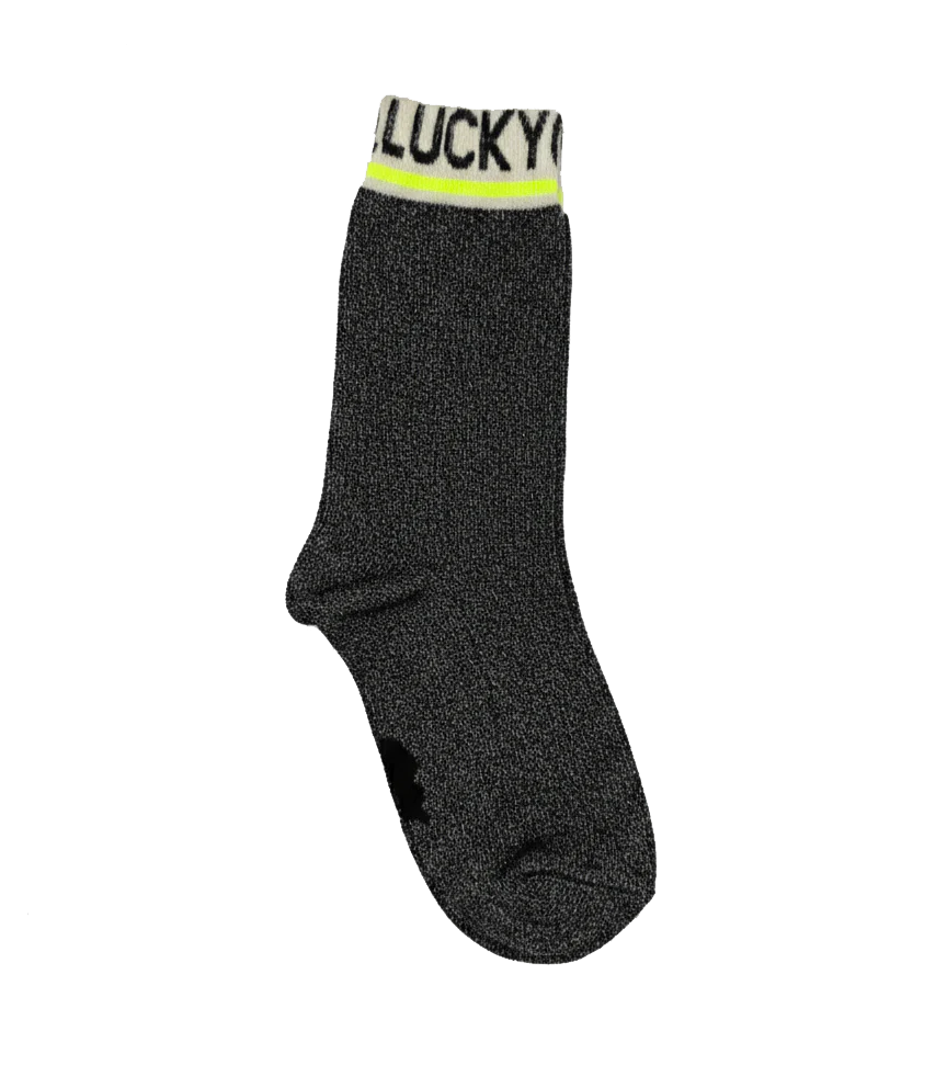 NEON LUCKY SHIMMER CREW SOCKS