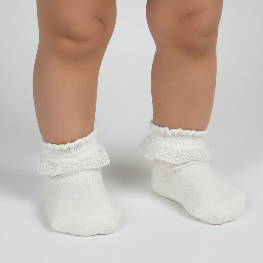 NEWBORN BABY GIRLS LACE RUFFLE FRILLY ANKLE SOCKS 0-2 YRS