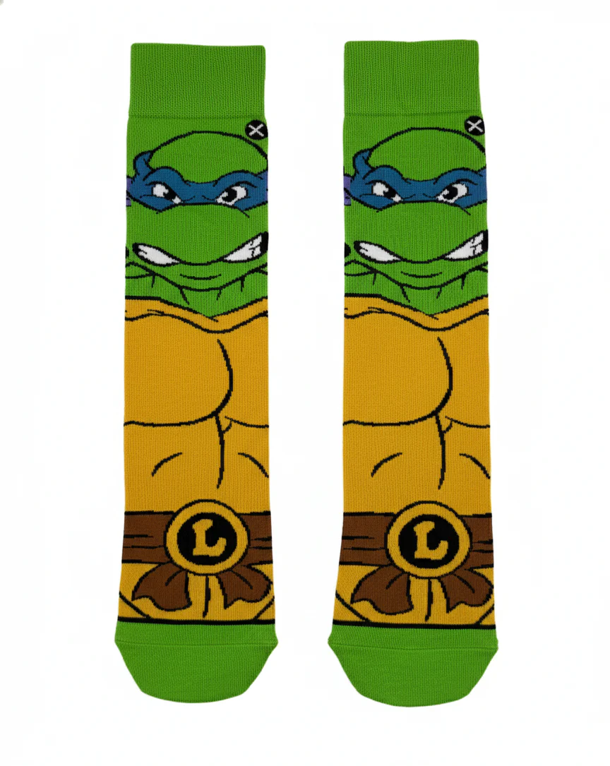 NINJA TURTLES LEONARDO COSTUME CREW SOCKS - Image 2
