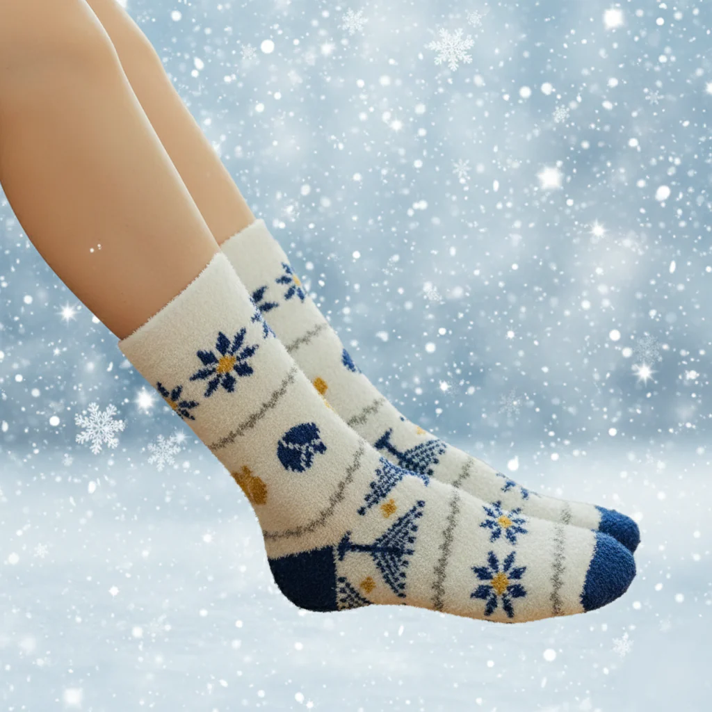 NORDIC STAR & BIRD COZY WINTER SOCKS