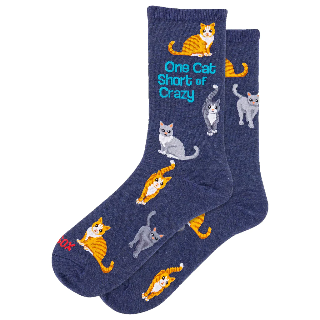 ONE CAT SHORT OF CRAZY CREW SOCKS
