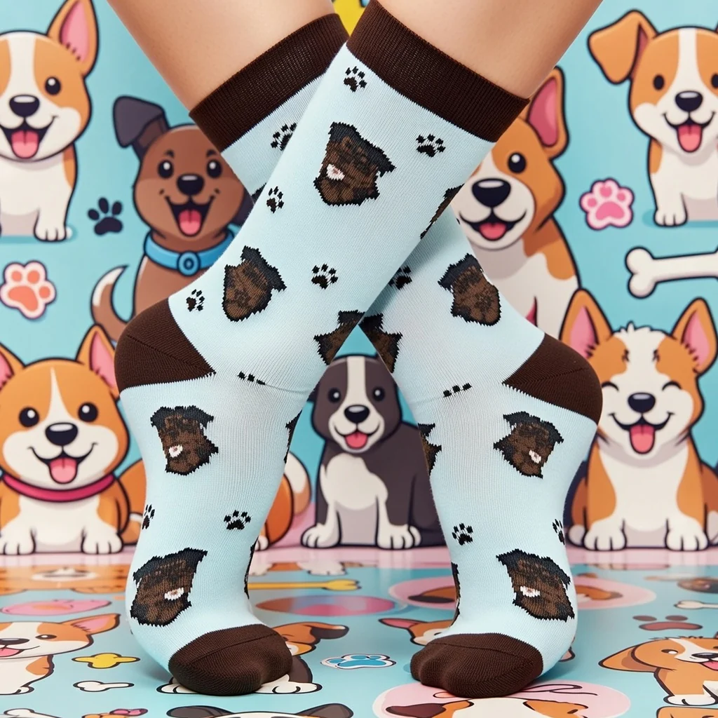 PAWS & PRINTS SKY BLUE PUPPY SOCKS - Image 2