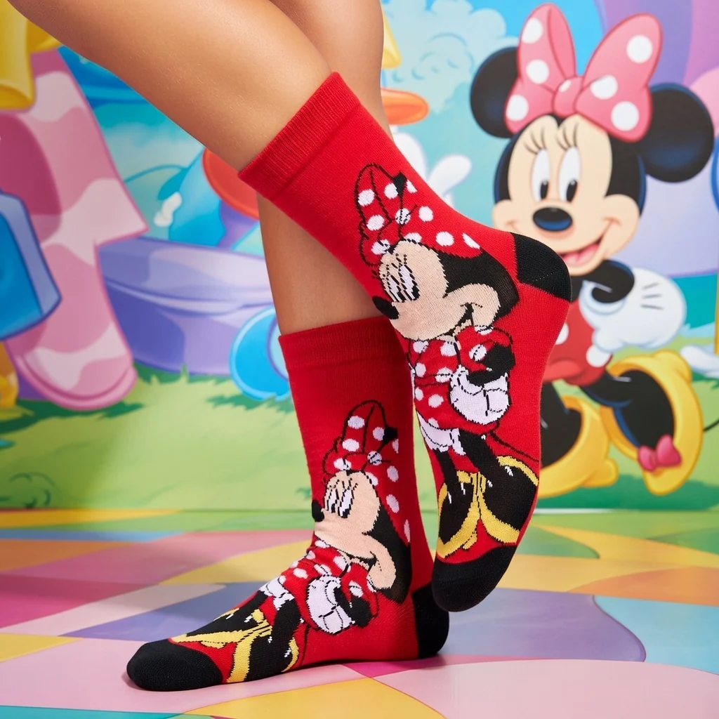 POLKA-DOT SWEETHEART MINNIE MOUSE SOCKS (7-10 YRS) - Image 2