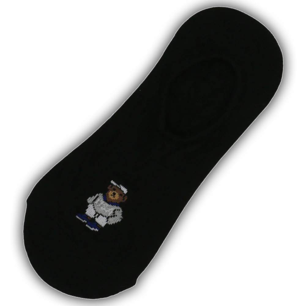 POLO BEAR LOGO NO SHOW SOCKS BLACK