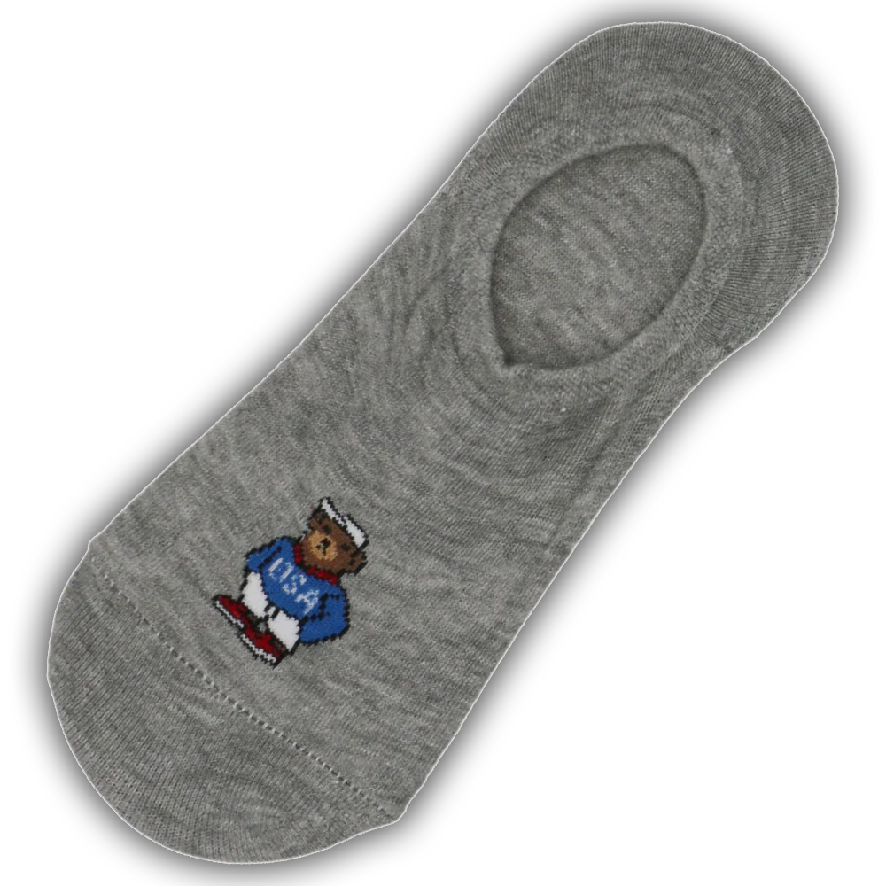 POLO BEAR LOGO NO SHOW SOCKS GREY