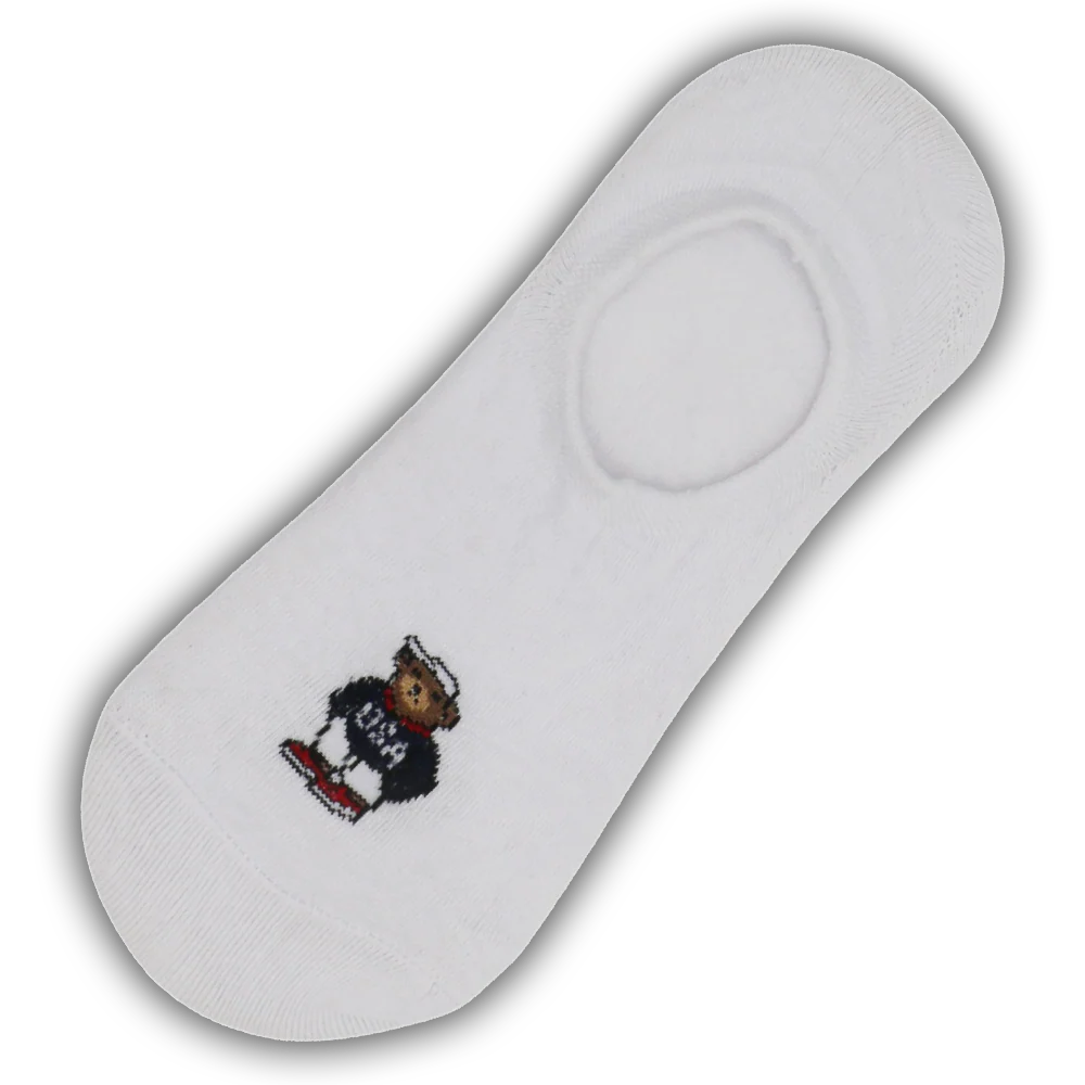POLO BEAR LOGO NO SHOW SOCKS WHITE