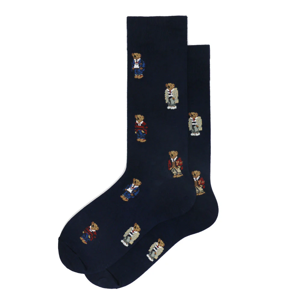 POLO BEAR NAVY BLUE FORMAL SOCKS