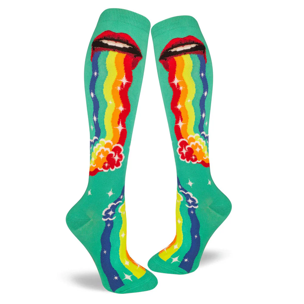 PUKING RAINBOWS KNEE HIGH SOCKS
