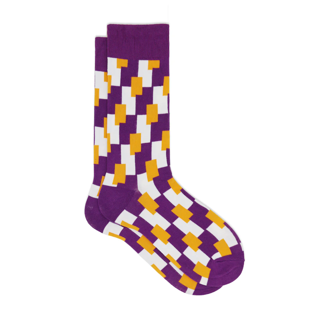 PURPLE ELEVATION PATTERN SOCKS