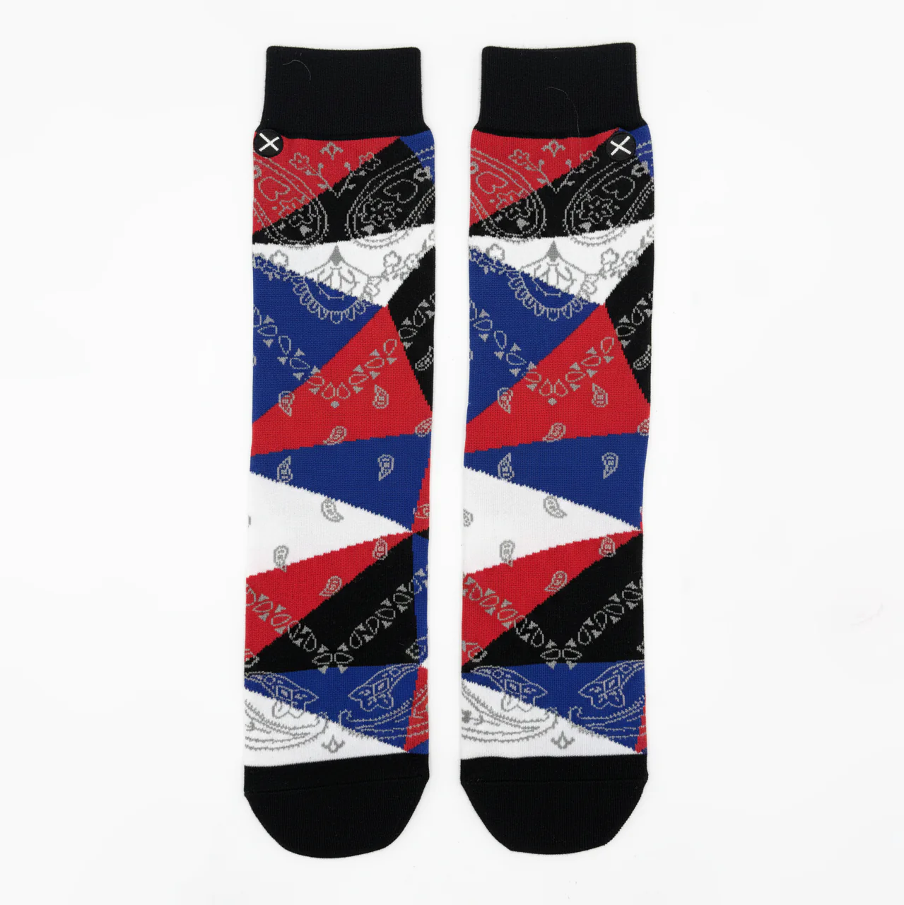 RETRO BANDANA PATCHWORK GEOMETRIC SOCKS - Image 2