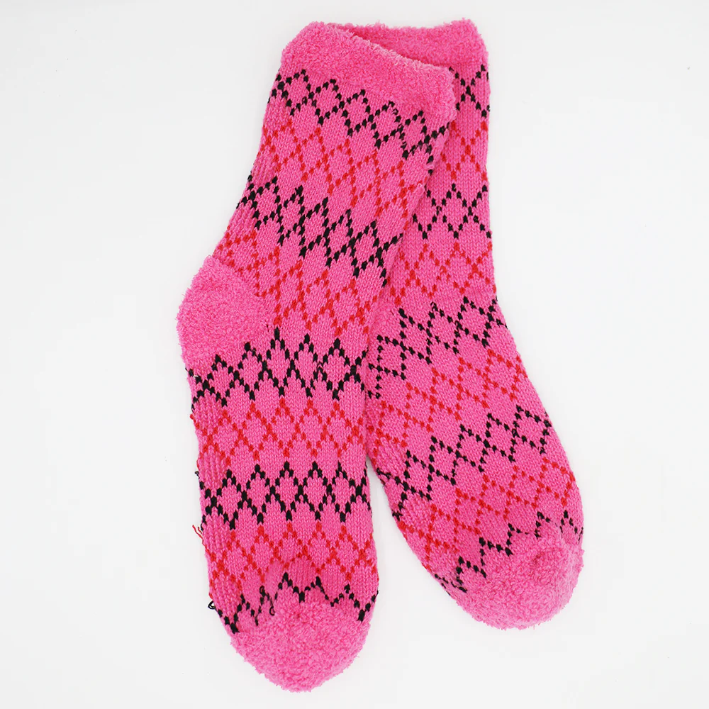 RETRO PULSE PINK COZY WARM SOCKS - Image 2