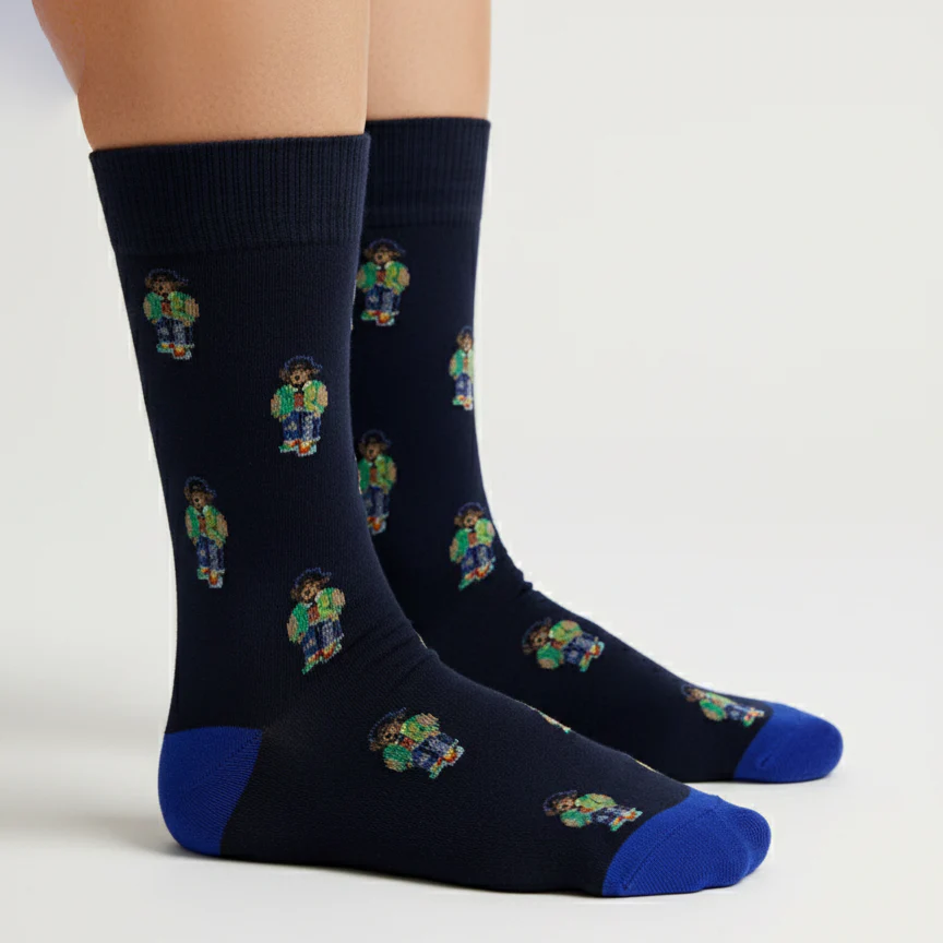 RL POLO BEAR ALL-OVER NAVY CREW SOCKS - Image 2