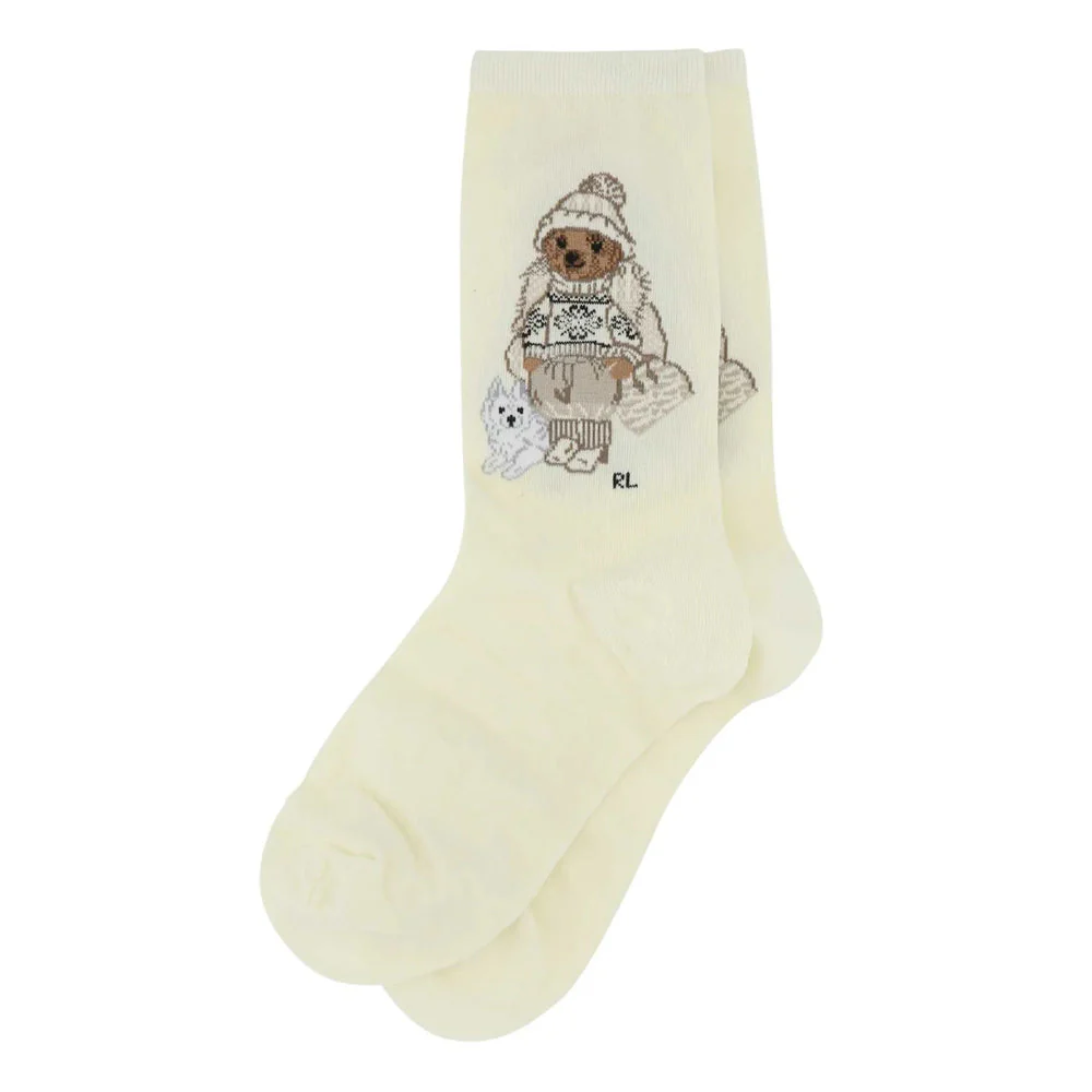 RL POLO BEAR CALZE IN WHITE