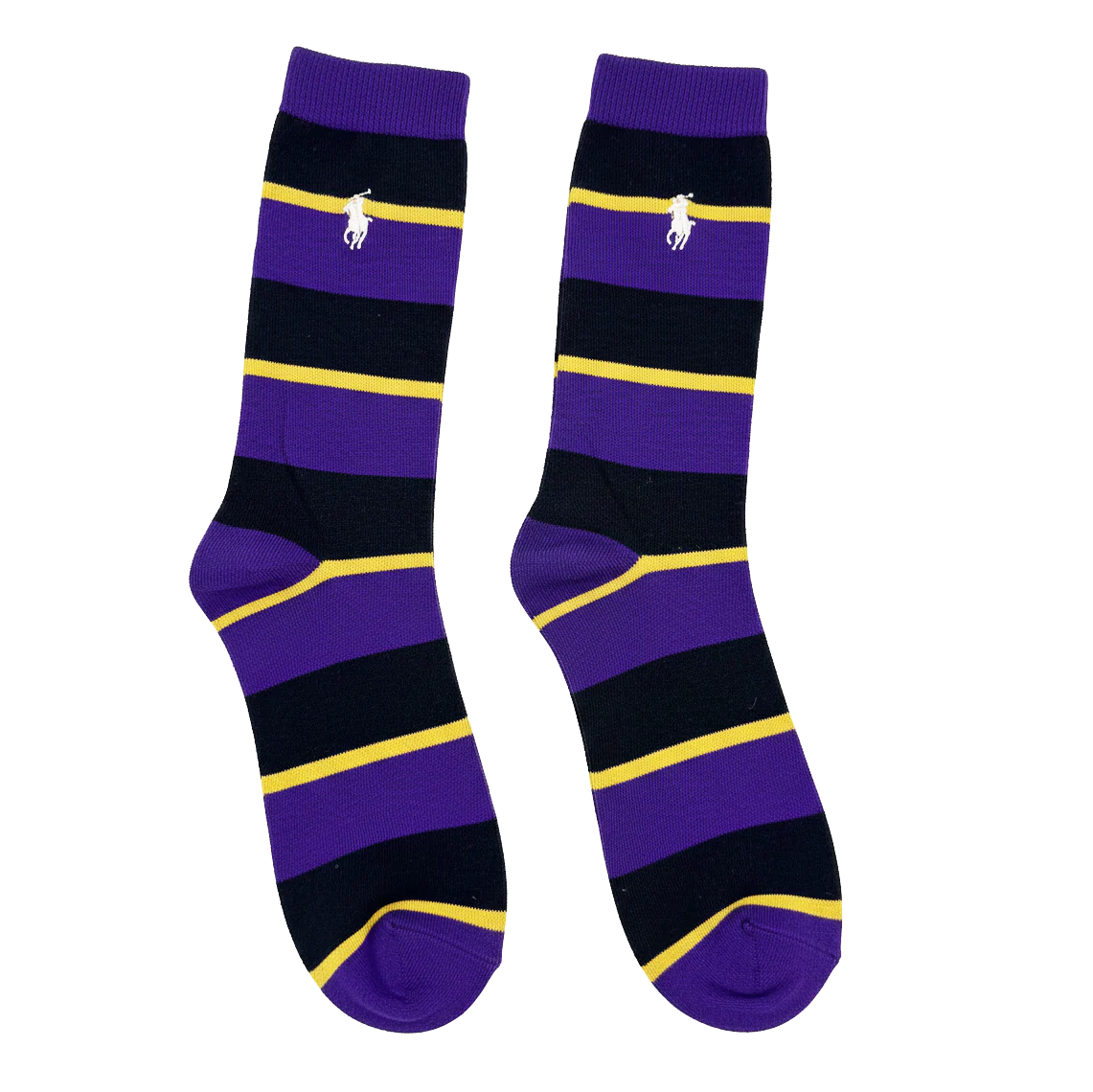 RL POLO BOLD PURPLE AND BLACK STRIPE SOCKS