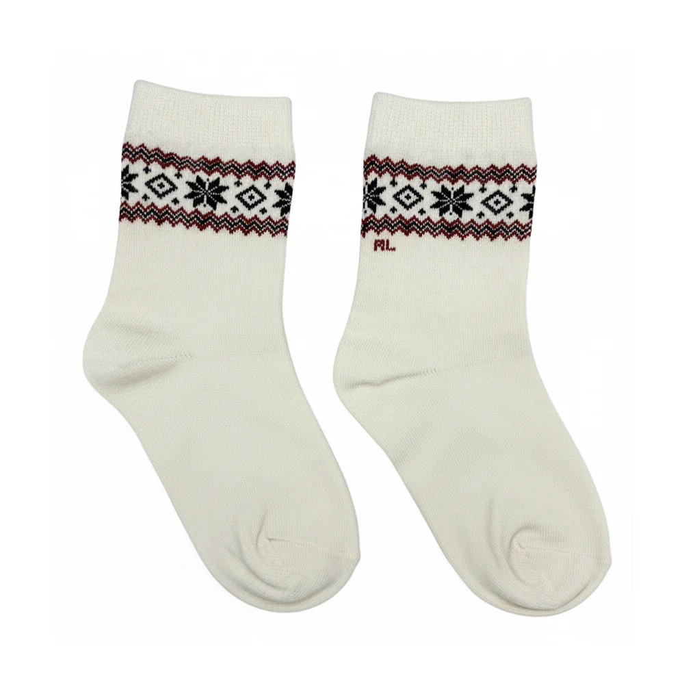 RL POLO COZY CABIN FAIR ISLE CUFF SOCKS (2-5yrs) - Image 2