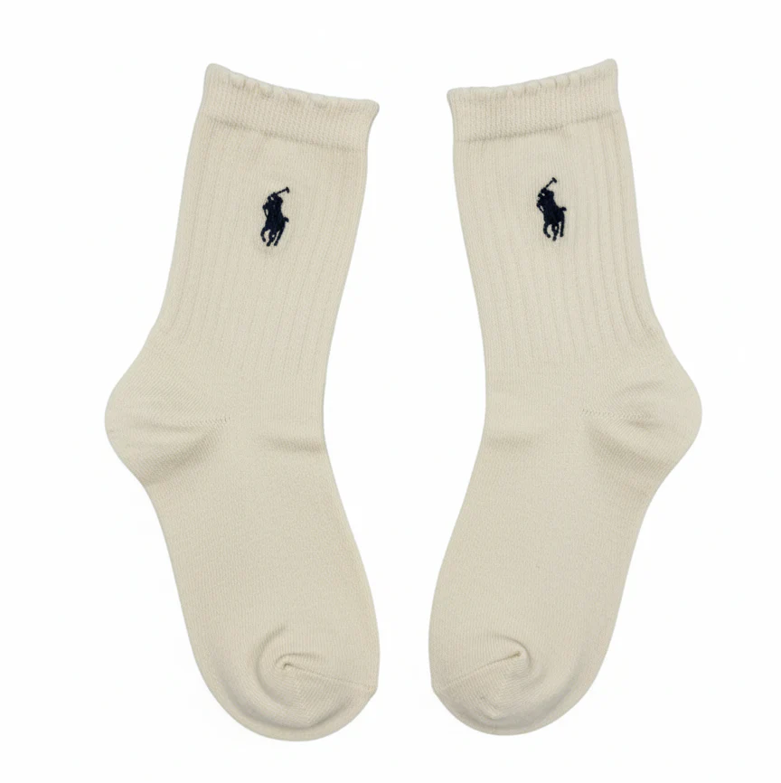 RL POLO ESSENTIAL CREAM RIBBED CREW (5-10yrs) - Image 2